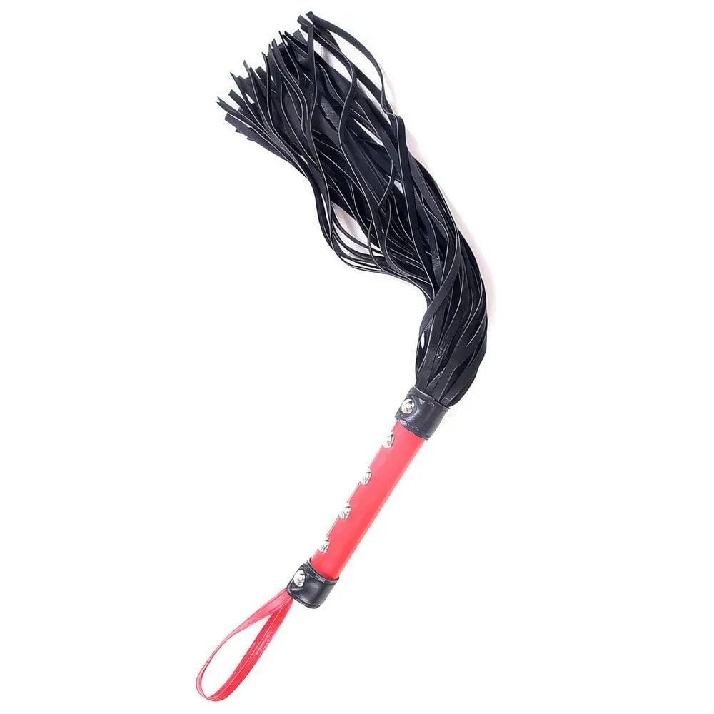 Chicote Preto E Vermelho Em Pu 50 Cm Com Alça Sexy Import