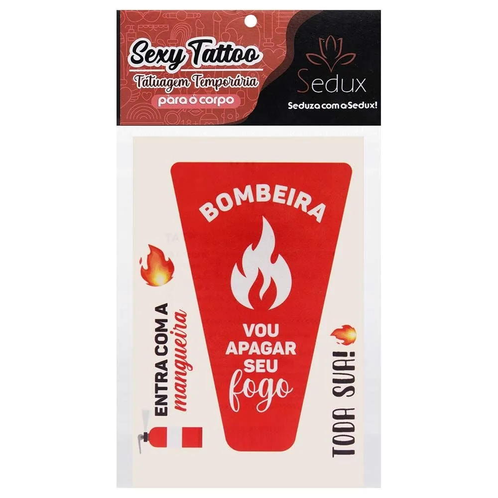 Bombeira Tatuagem Temporária 10 X 14cm Sedux