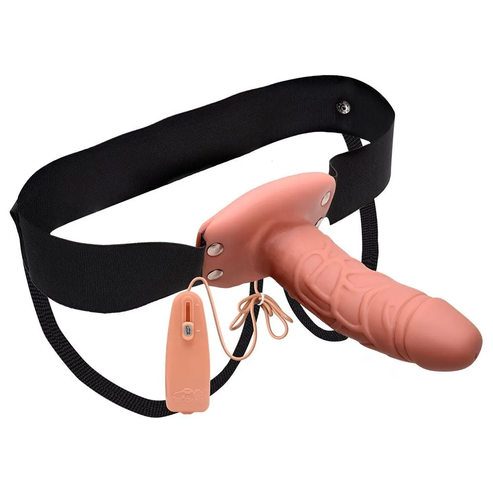 Capa Peniana Extensora 18 X 4,5cm Cinto E Vibrador Hot Flowers