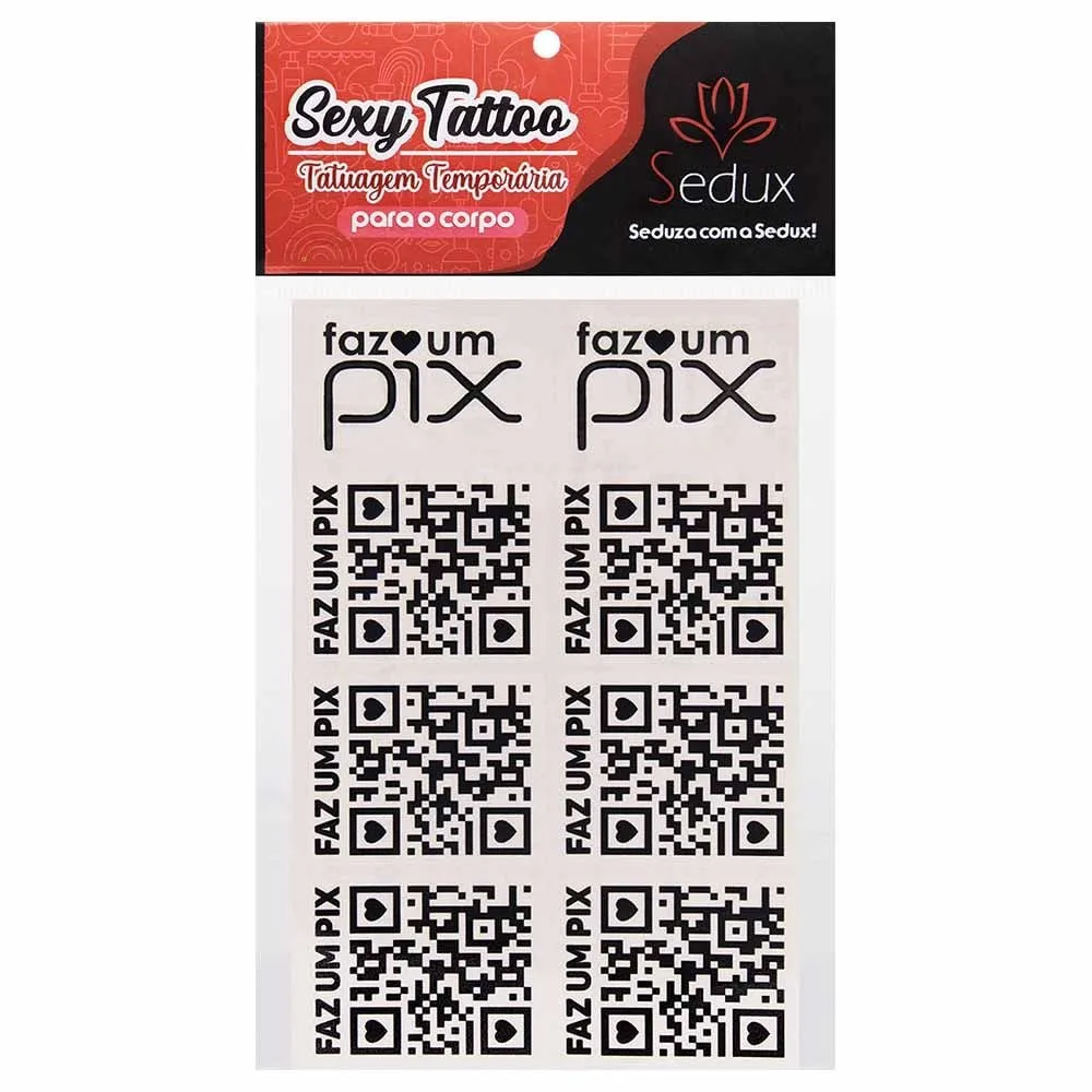 Faz Um Pix Tatuagem Temporária 10 X 15cm Sedux
