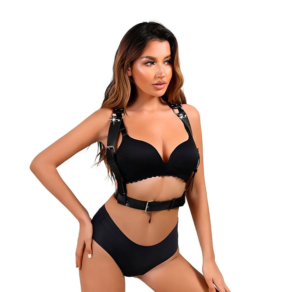 Harness Ombros E Cintura Em Couro Sexy Import