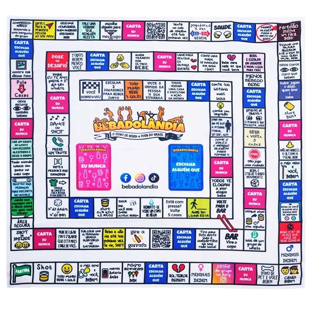 Jogo Bebadolândia Tabuleiro Diversão Ao Cubo