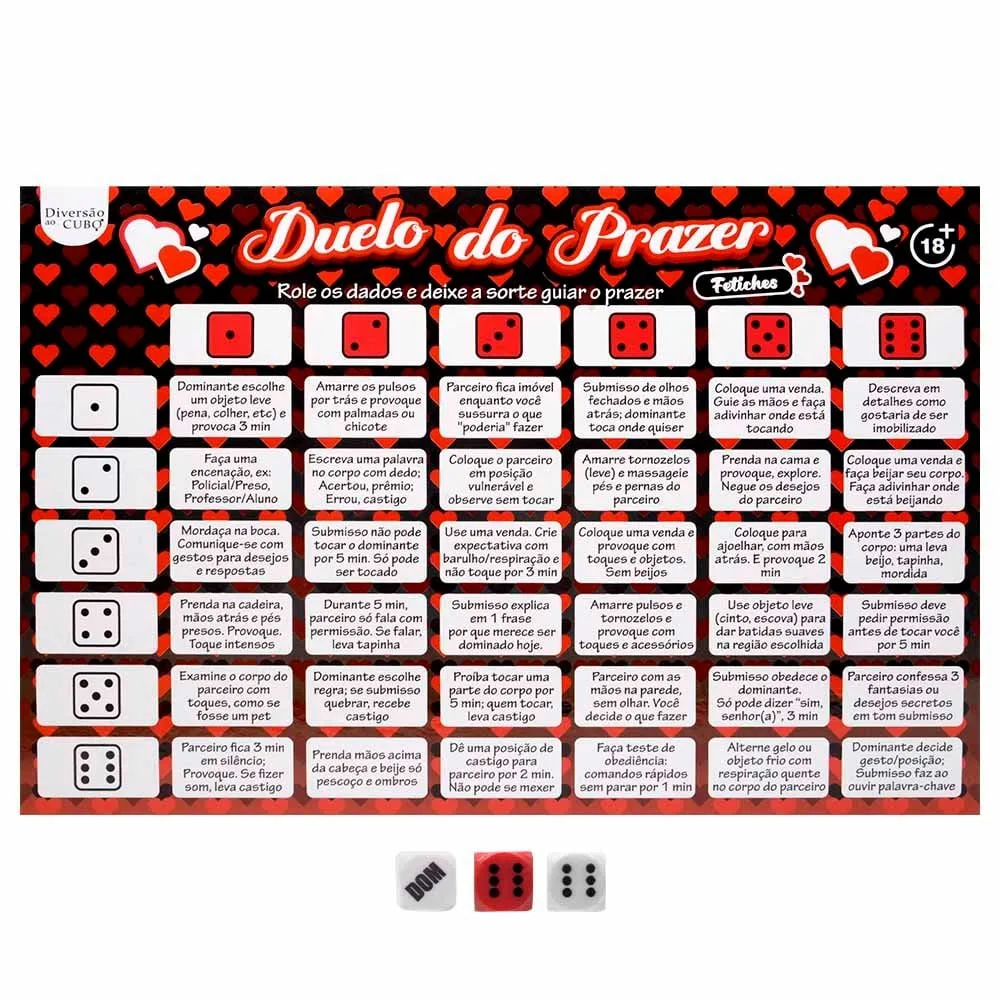 Jogo Duelo Do Prazer Fetiche Diversão Ao Cubo