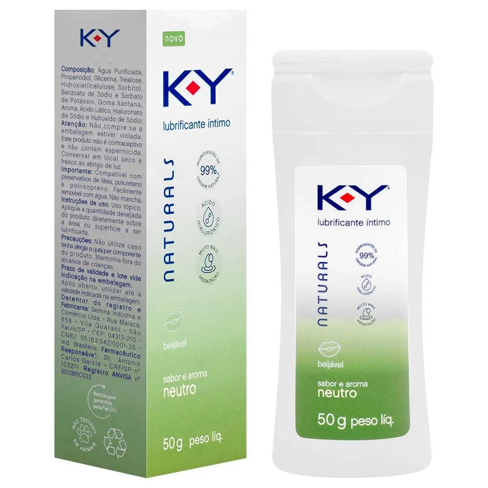 K-y Naturals Lubrificante Beijável Neutro 50g Ky