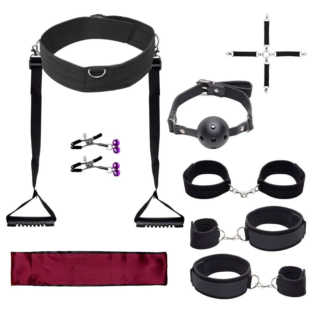 Kit Bondage 9 Itens Restrições Bdsm Youvibe Vipmix