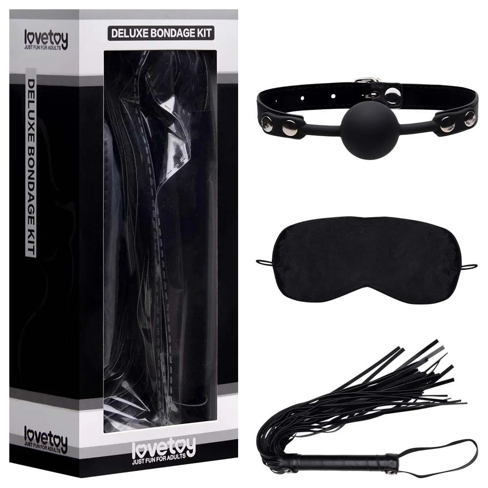 Kit Bondage Mordaça Venda Chicote Lovetoy Vipmix