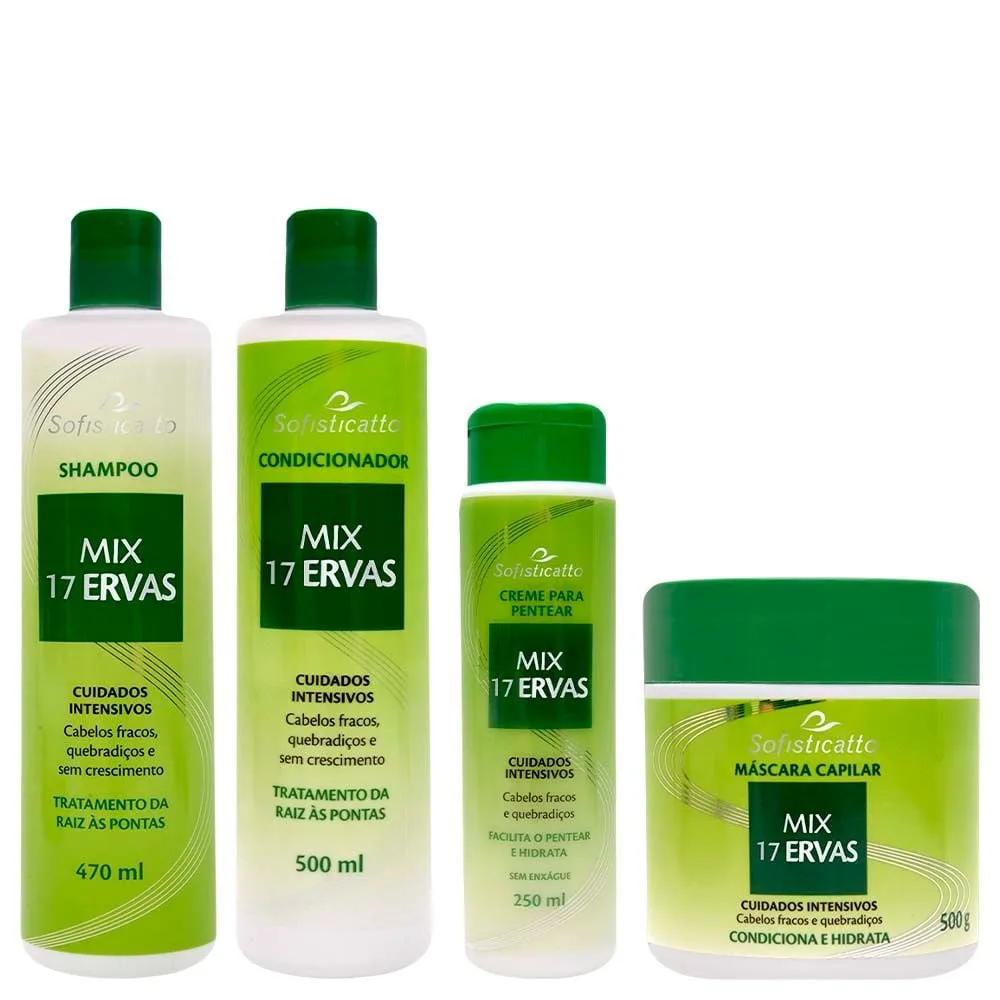 Kit Capilar Mix 17 Ervas 04 Itens Sofisticatto