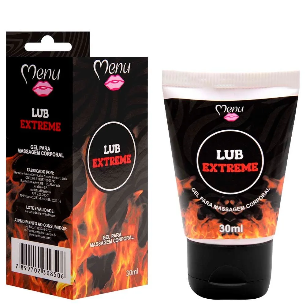 Lub Gel Extreme Lubrificante Hot 30ml Menu Dos Prazeres