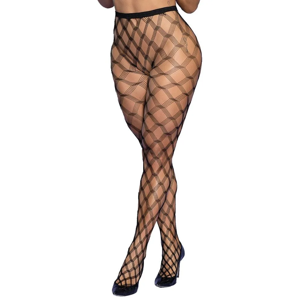 Meia Calça Sensual Com Arrastão Yaffa