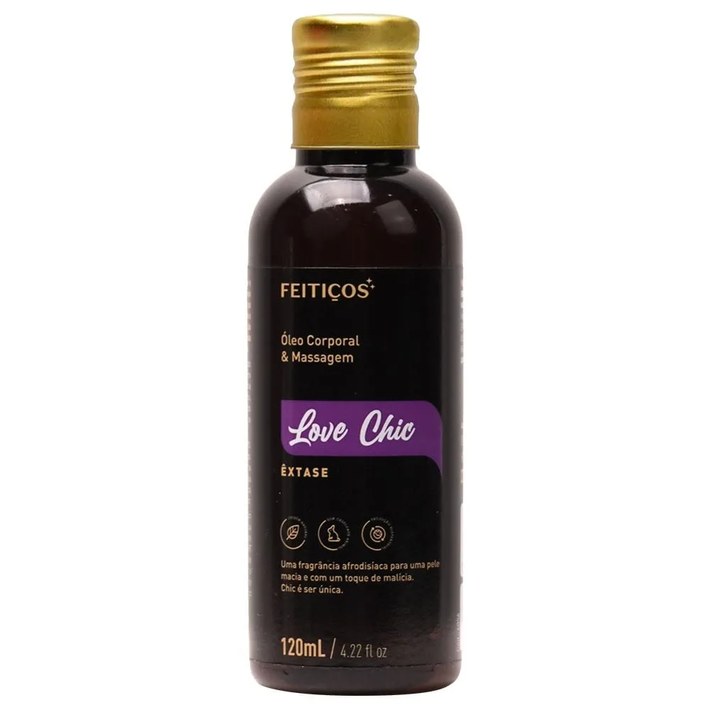 óleo Corporal Massagem Love Chic êxtase 120ml Feitiços