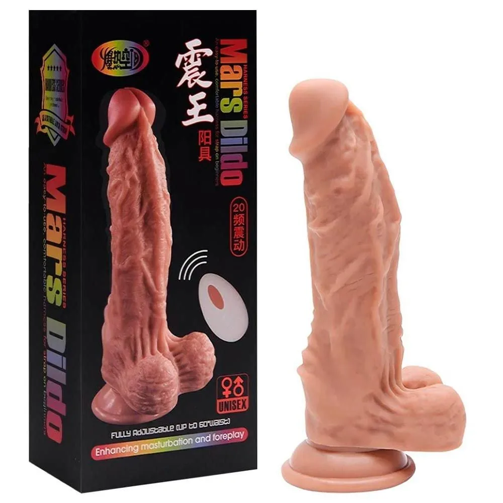 Pênis Realístico 20 Vibrações Mars Dildo 19,5cm Vipmix