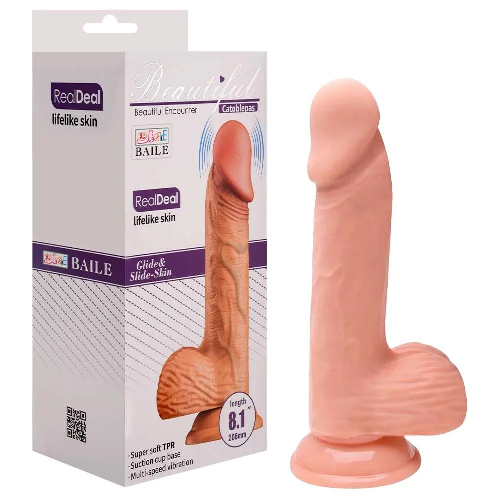 Pênis Realístico Vibrador Ventosa 20,6 X 4,1cm Vipmix