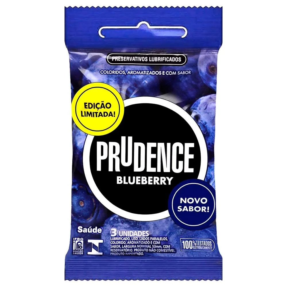 Preservativo Blueberry Com 3 Unidades Prudence