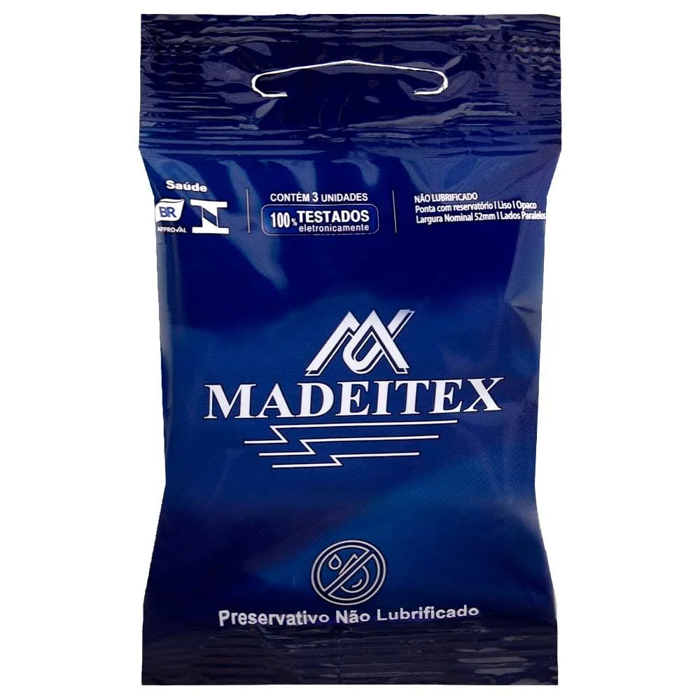 Preservativo Madeitex Não Lubrificado 03 Unidades Rilex