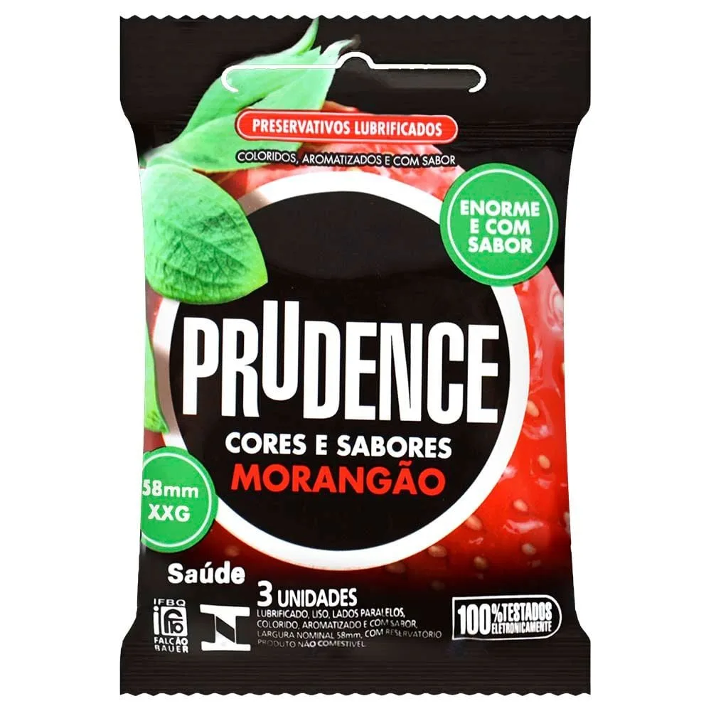Preservativo Morangão Xxg Com 3 Unidades Prudence
