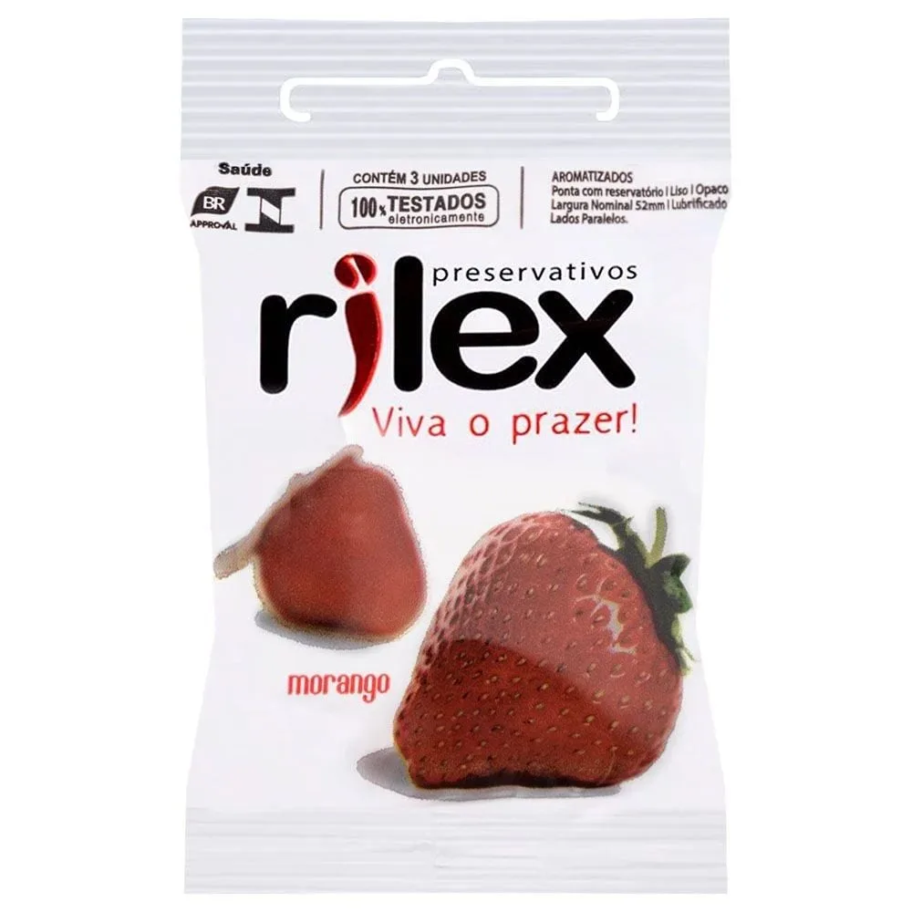 Preservativo Morango 03 Unidades Rilex