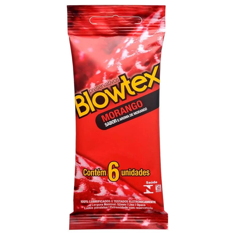 Preservativo Sabor Morango 06 Unidades Blowtex