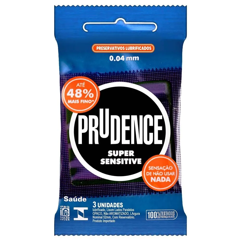 Preservativo Super Sensitive Com 3 Unidades Prudence