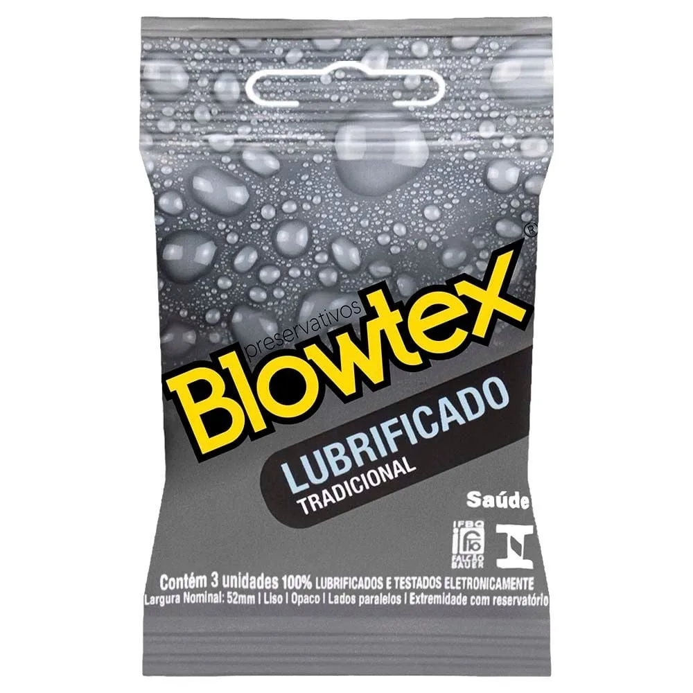 Preservativo Tradicional Lubrificado 03 Unidades Blowtex