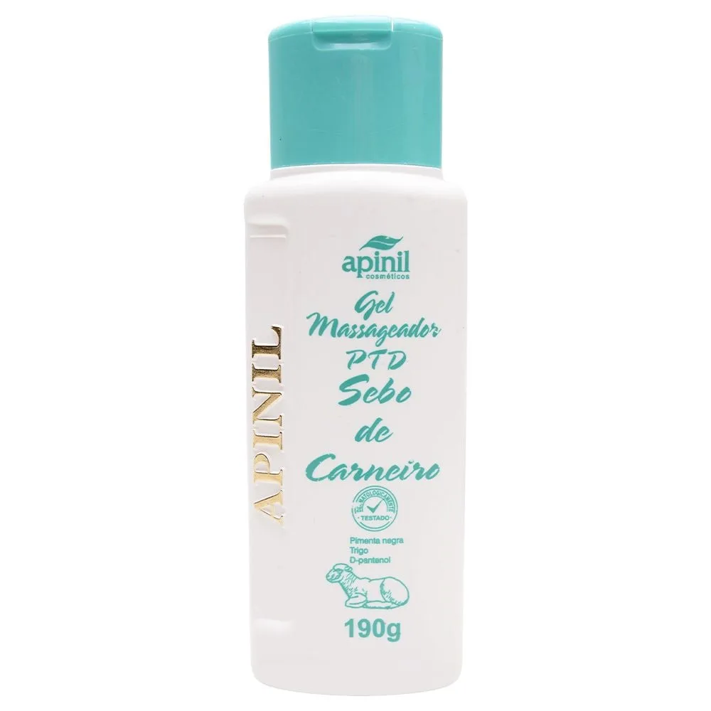 Sebo De Carneiro Gel Massageador Ptd 190g Apinil