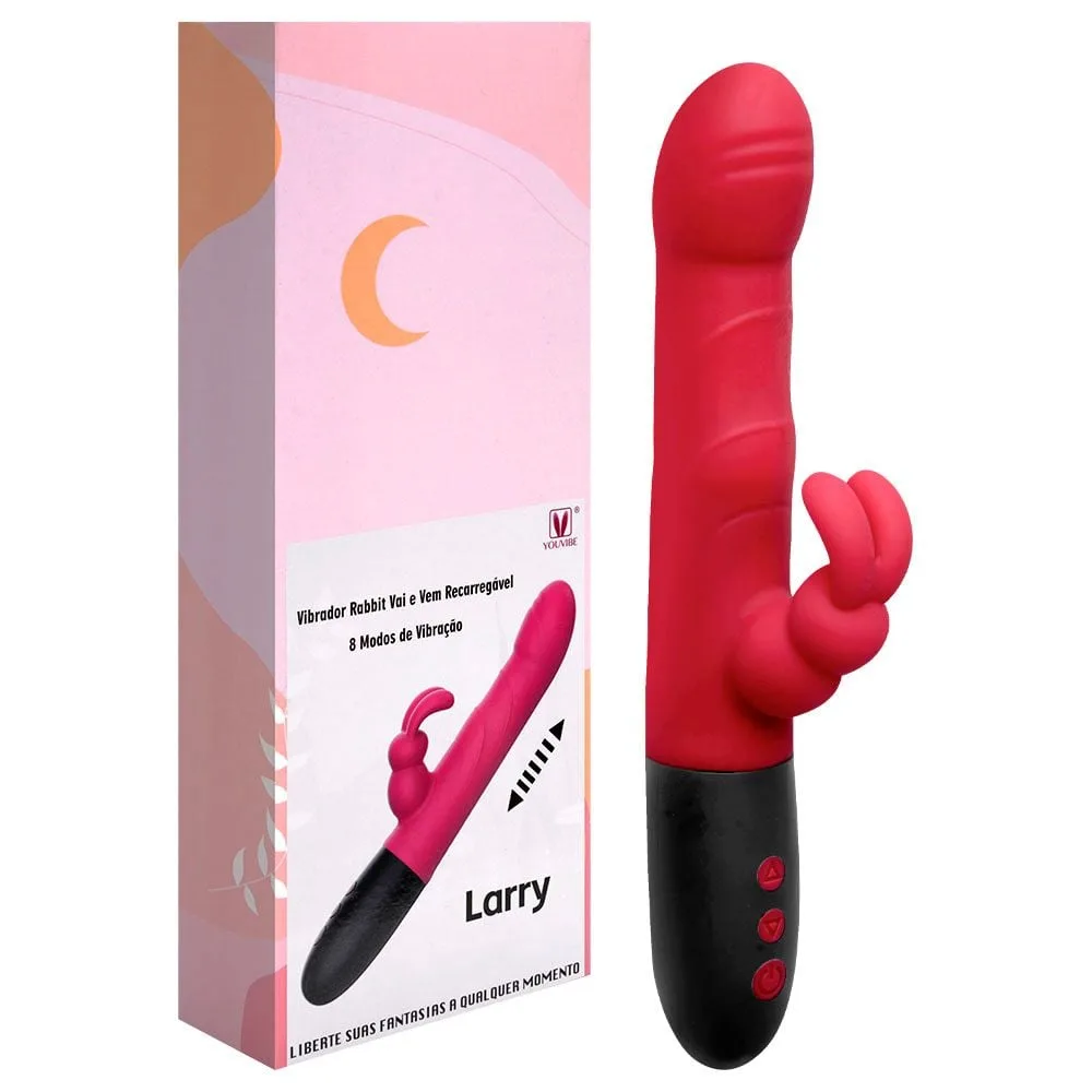 Vibrador Rabbit Vai E Vem 8 Vibrações Larry Vipmix